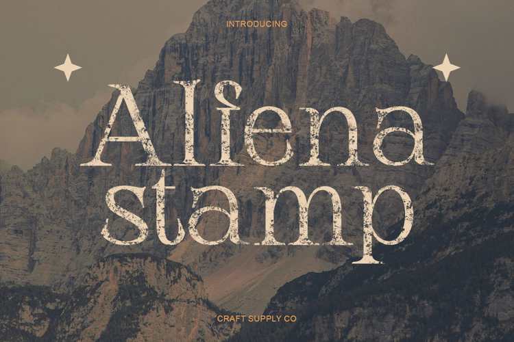 Preview of Alfena stamp Font
