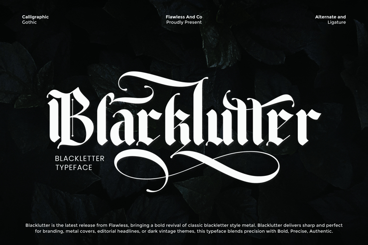 Preview of BLACKLUTTER Font