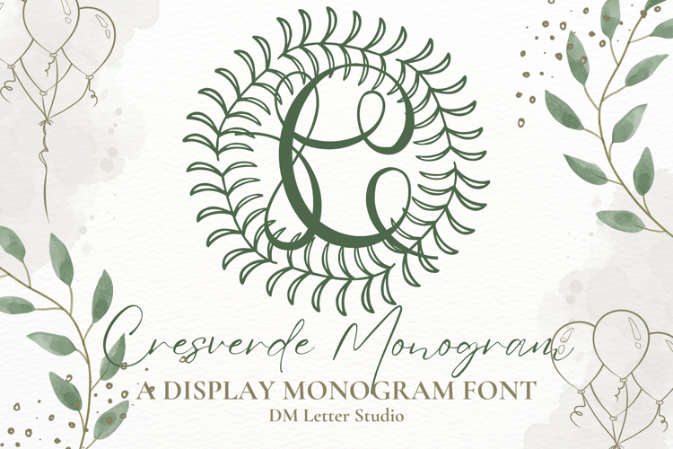 Preview of Cresverde Monogram Font