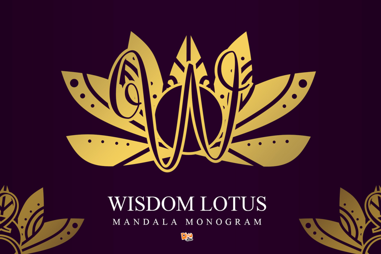 Wisdom Lotus Mandala Monogram Font