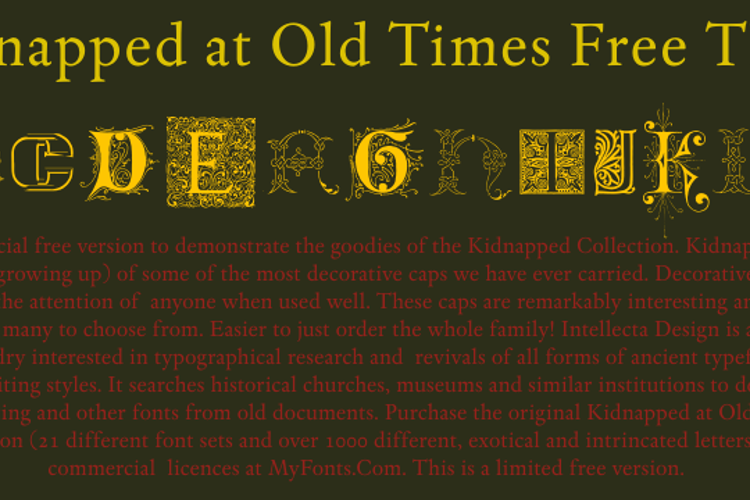 Kidnapped At Old Times Free 3 Font