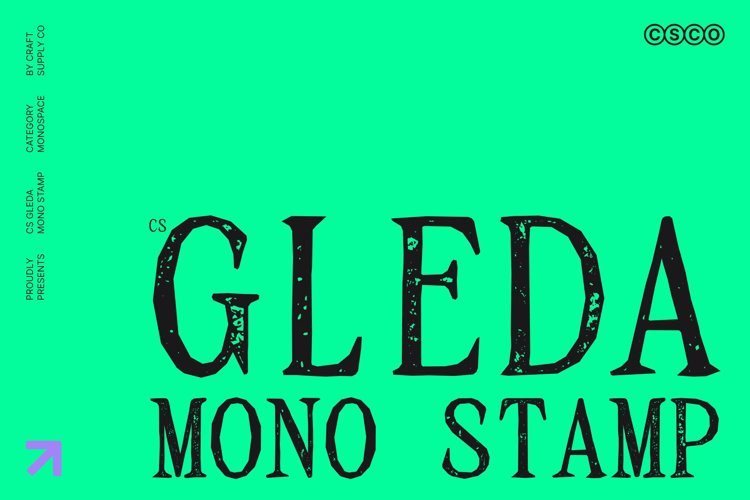 Preview of CS Gleda Mono Stamp Font