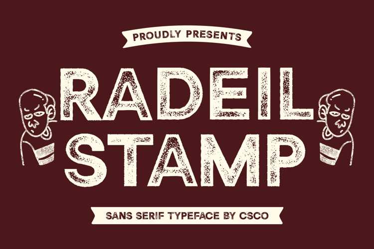 Preview of Radeil Stamp Font