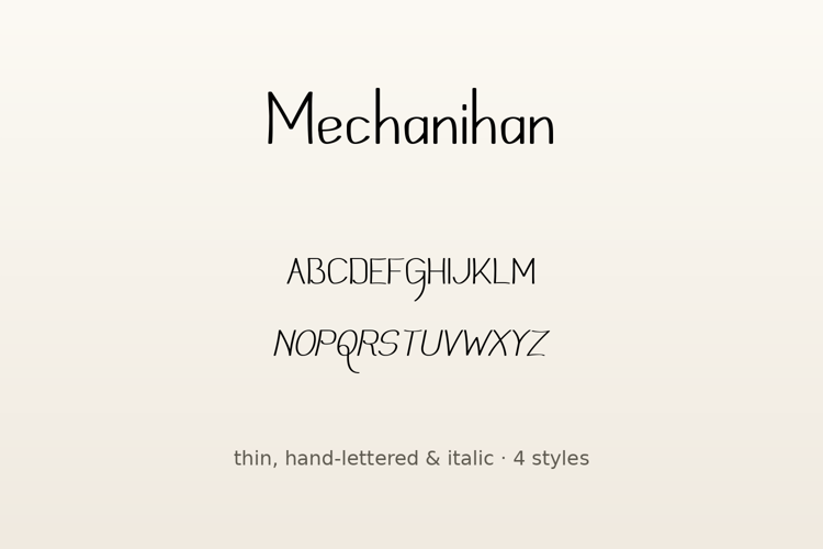Preview of Mechanihan Font