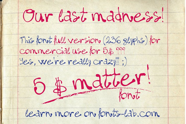 madness=five$matter! Font