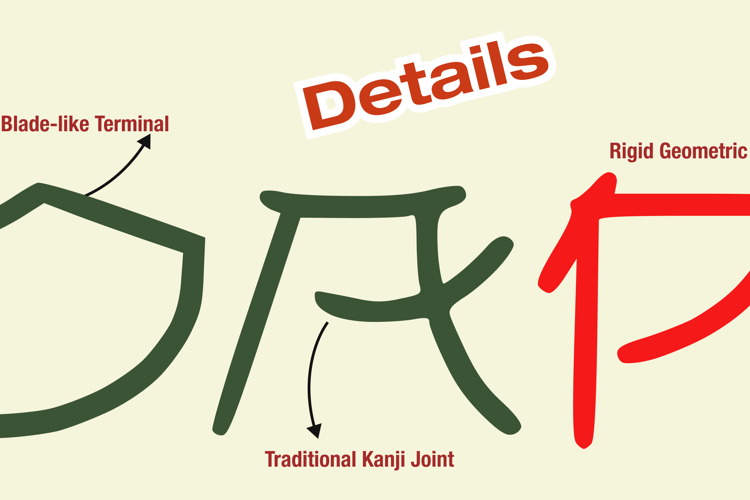 Preview of FT Kakuji - Modern Japanese Style Display Typeface Font