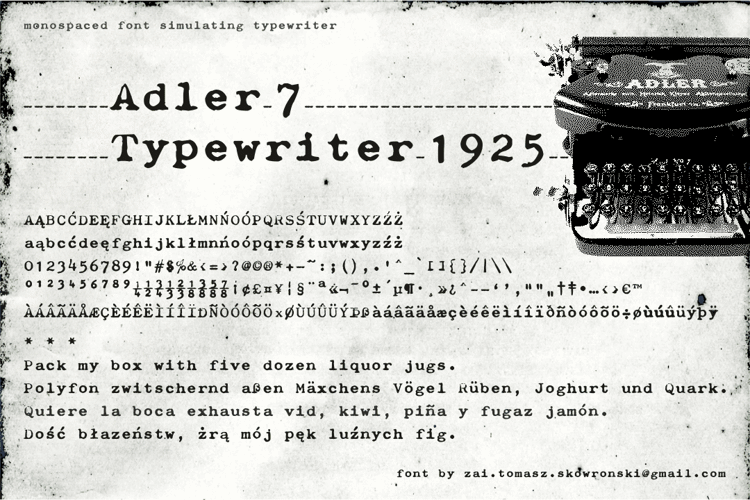 Adler7 Typewriter 1925 Font