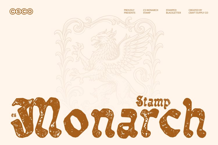 Preview of CS Monarch Stamp Font