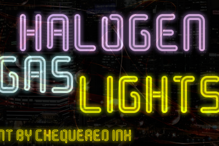 Halogen Gas Lights Font