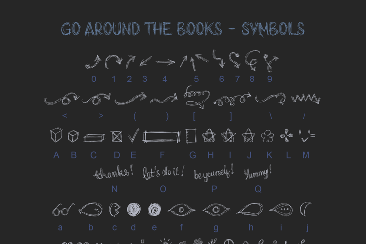 go around the books Font