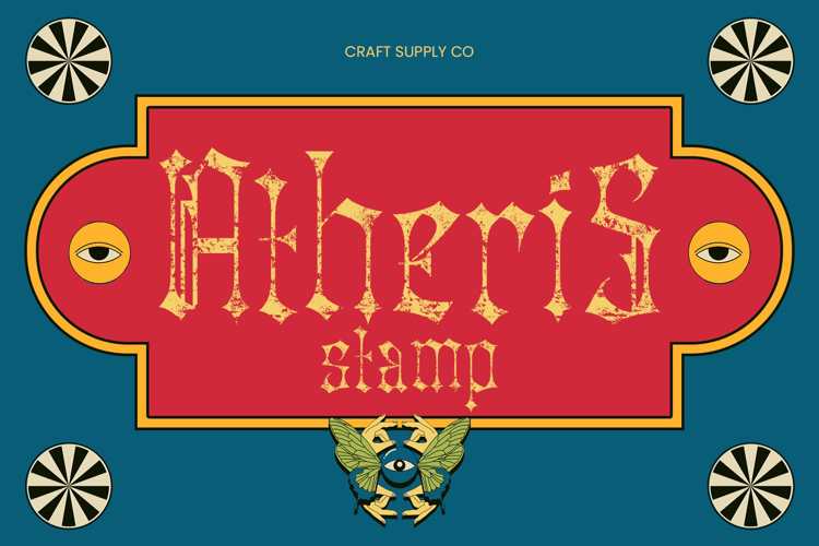 Preview of Atheris Stamp Font