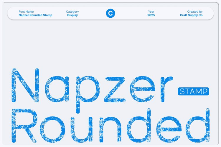 Preview of Napzer Rounded Stamp Font