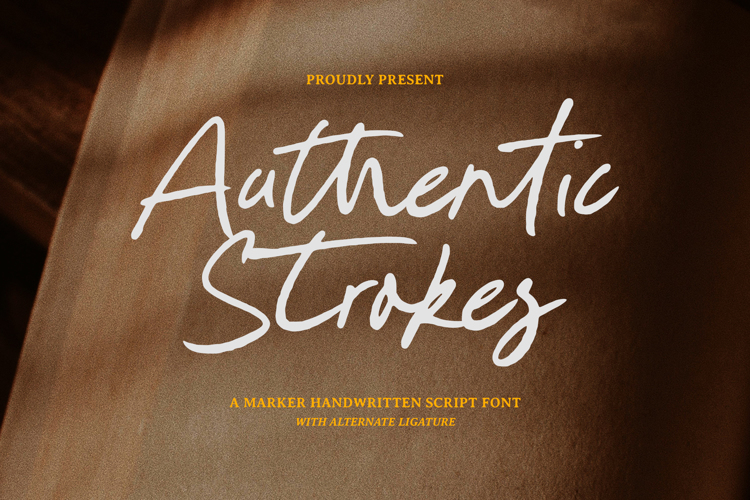 Preview of Authentic Strokes Font