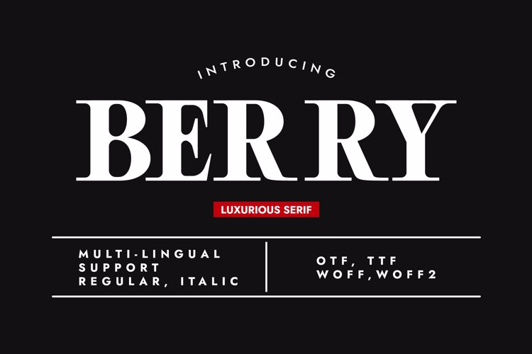 Preview of BERRY Font