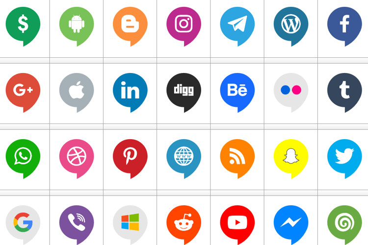 Icons Social Media 14 Font