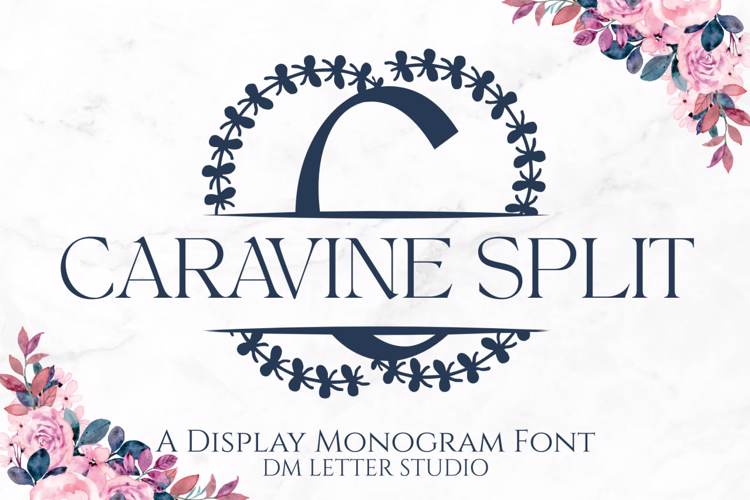 Preview of Caravine Split Monogram Font