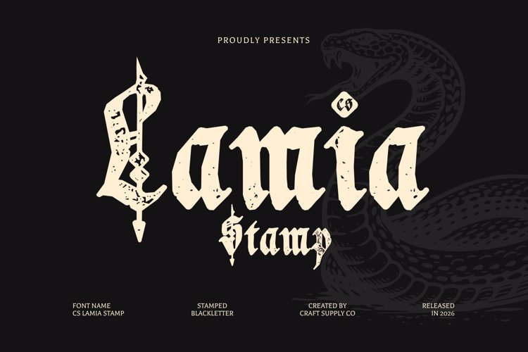 Preview of CS Lamia Stamp Font