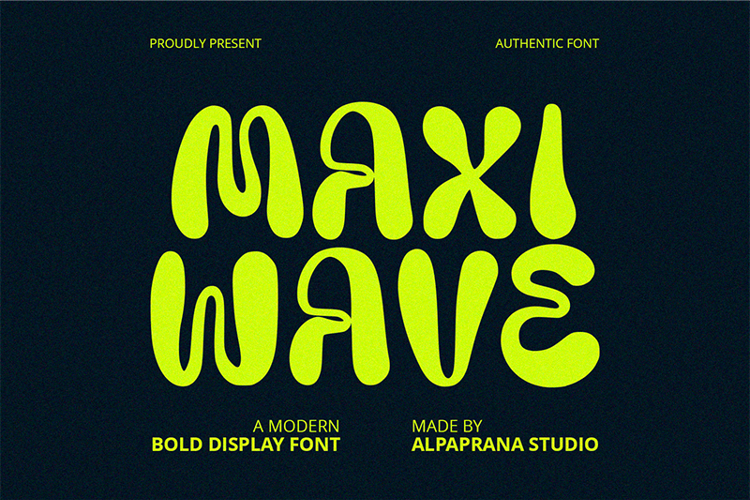 Preview of Maxi Wave Font