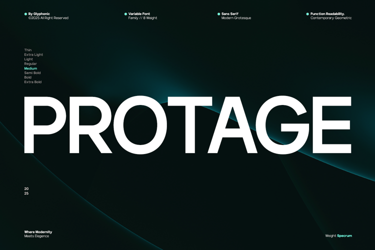 Preview of GC PROTAGE Font