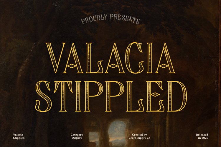 Preview of Valacia Stippled Font