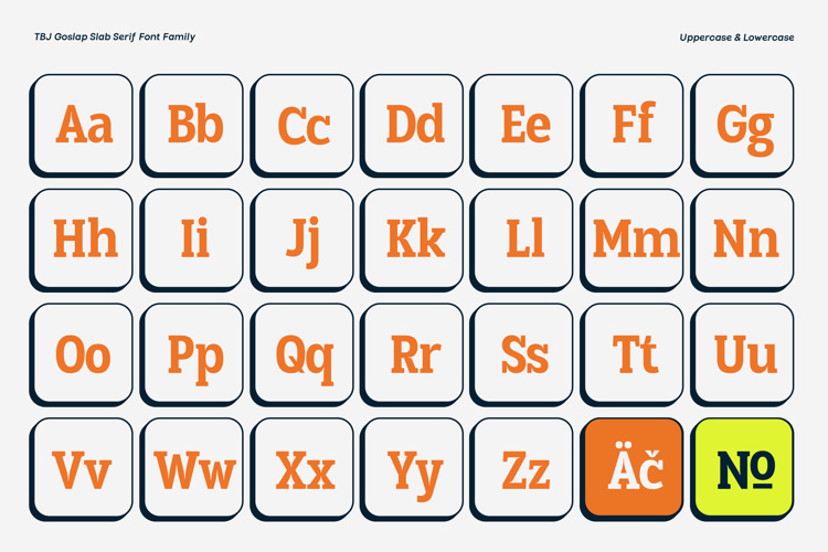 Preview of TBJ Goslap Slab Font