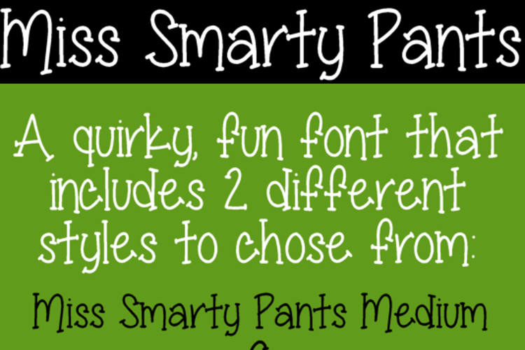 Miss Smarty Pants Font