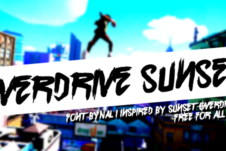 Overdrive Sunset Font, Chequered Ink