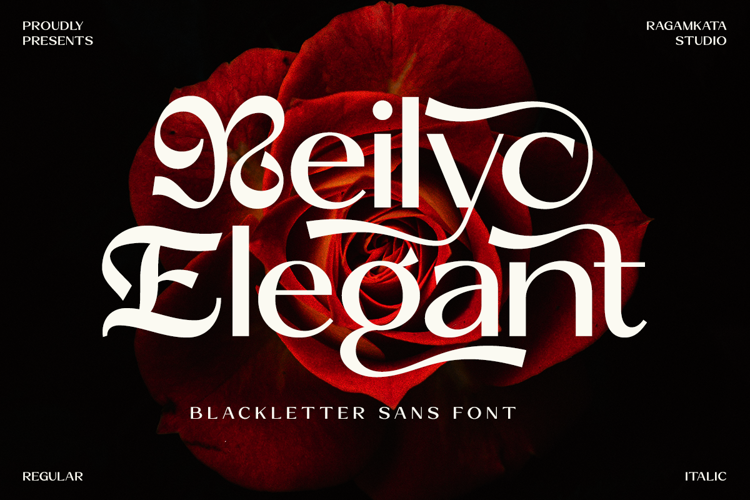 Preview of Reilyc Elegant Font