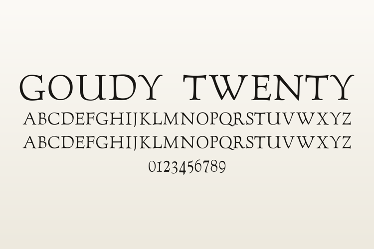 Preview of Goudy Twenty Font