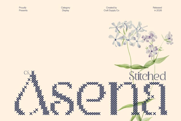 Preview of CS Asena Stitched Font