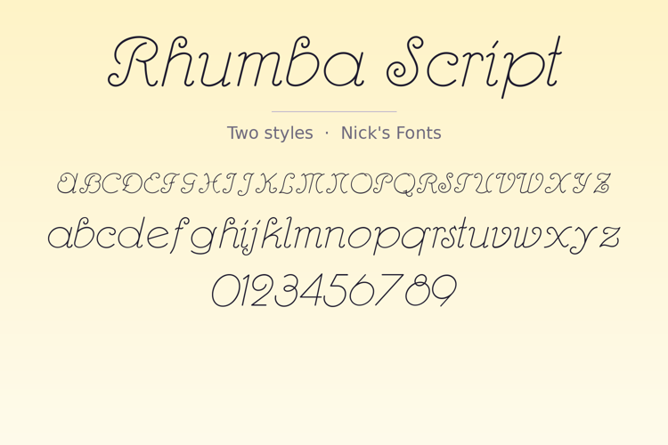 Preview of Rhumba Script Font