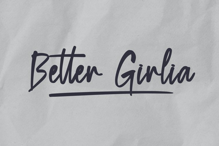 Preview of Better Girlia Font
