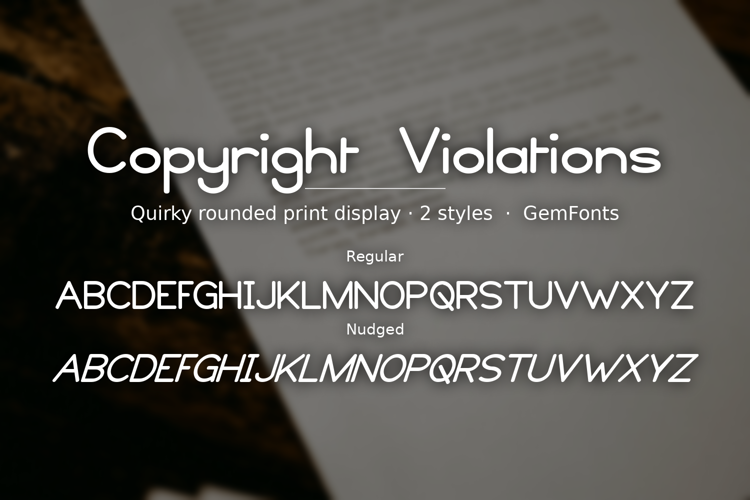 Preview of Copyright Violations Font