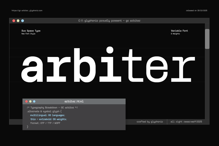 Preview of GC Arbiter Font