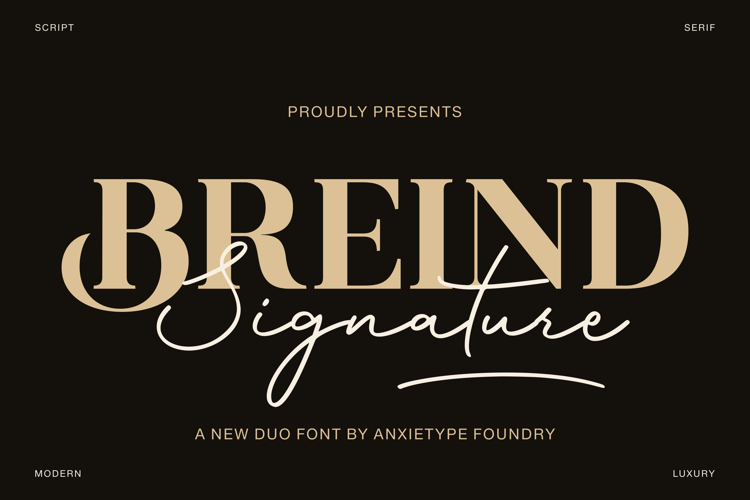Preview of Breind Signature Font