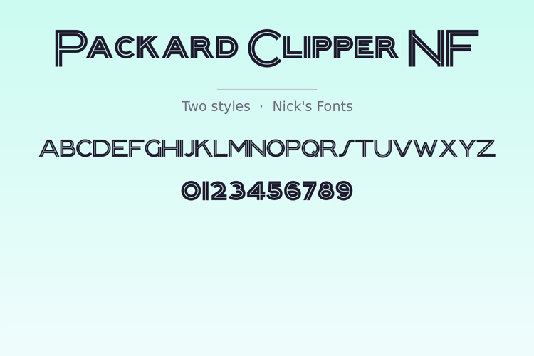 Preview of Packard Clipper NF Font