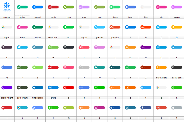 Botons Social Color Font