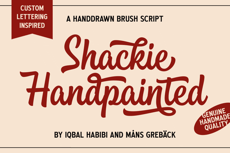 Shackie Handpainted PERSONAL Font
