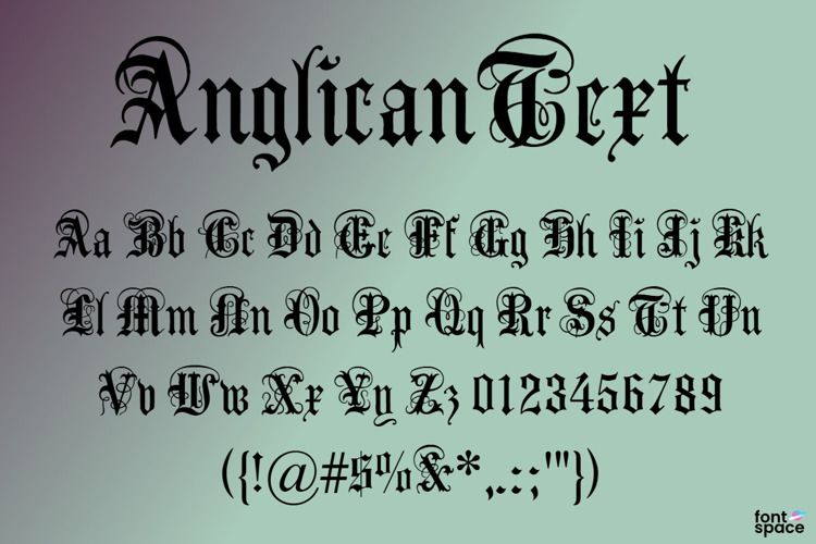Preview of Anglican Text Font
