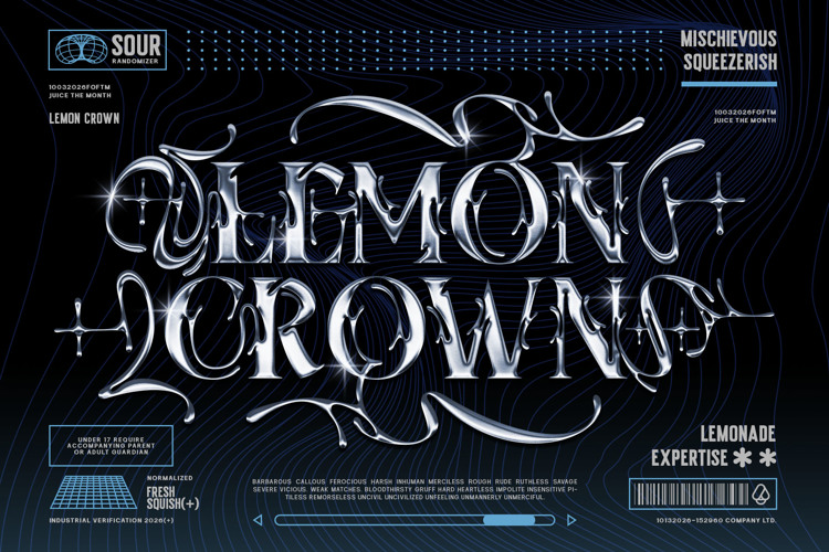 Preview of Shadow chrome Font