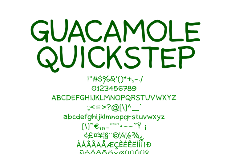 Guacamole Quickstep Font