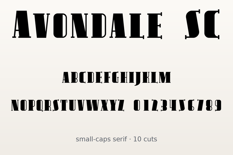 Preview of Avondale SC Font