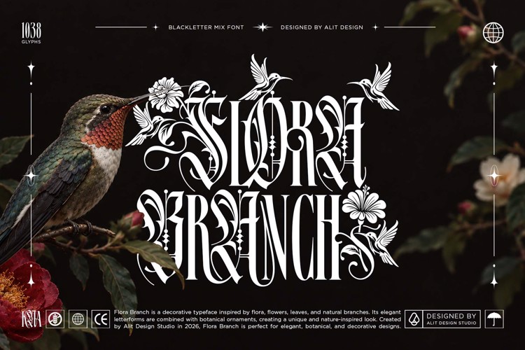 Preview of Flora Branch Font