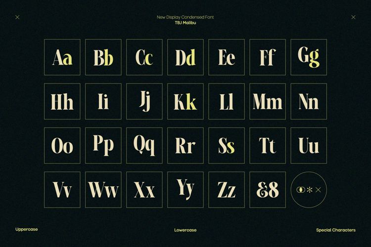 Preview of TBJ Malibu Serif Font