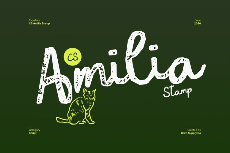 Preview of CS Amilia Stamp Font