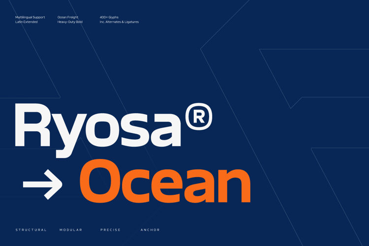 Preview of Ryosa Ocean Font