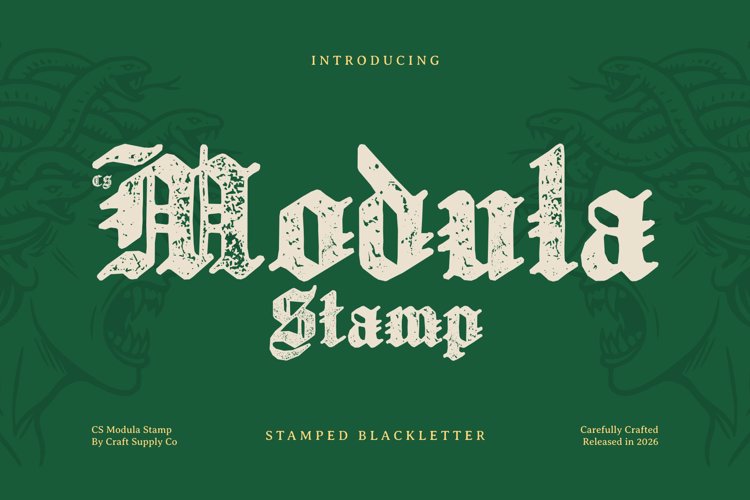 Preview of CS Modula Stamp Font