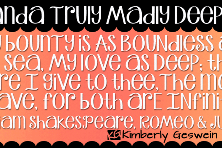 Janda Truly Madly Deeply Font