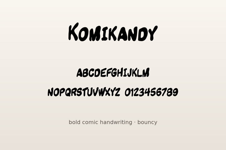 Preview of Komikandy Font