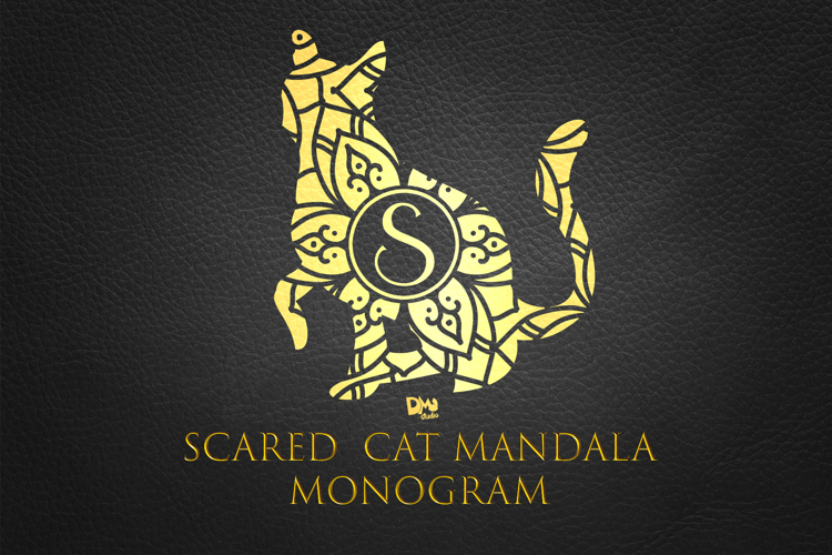 Scared Cat Mandala Monogram Font